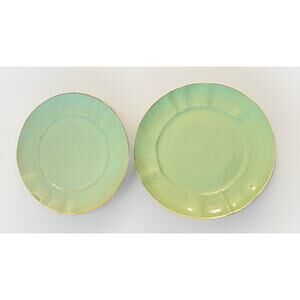 Set 2 New Anna Weatherley Colors Mint Green 11" Dinner Plates